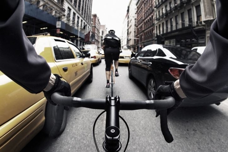 cycling in New York Traffic