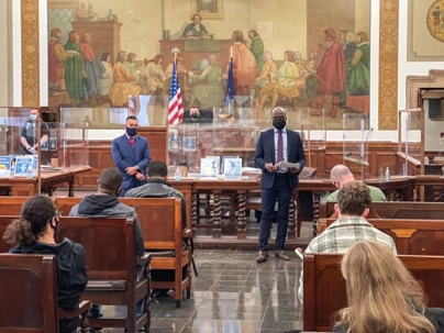 Courtroom during a trial